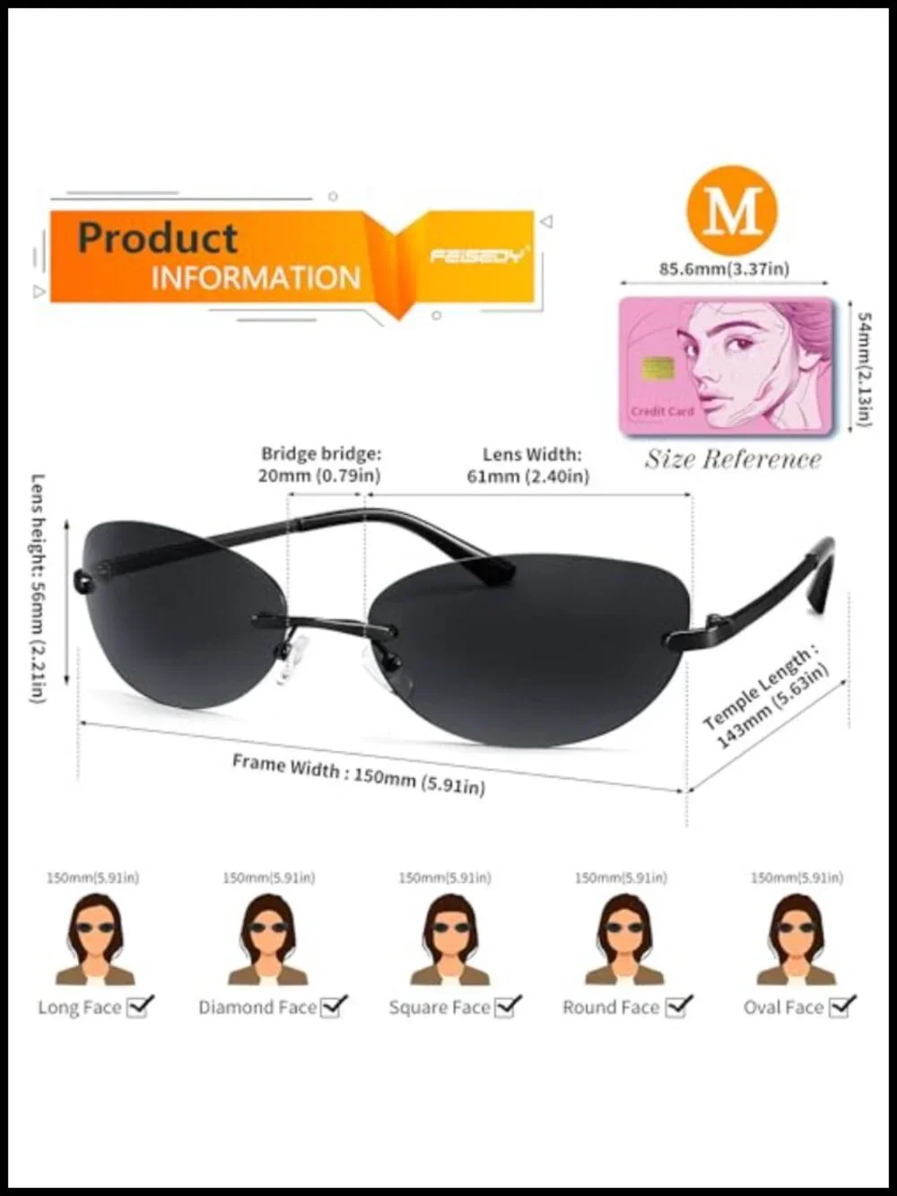 Rimless Oval Sunglasses Retro 90s UV400 Protection Unisex Y2K Glasses